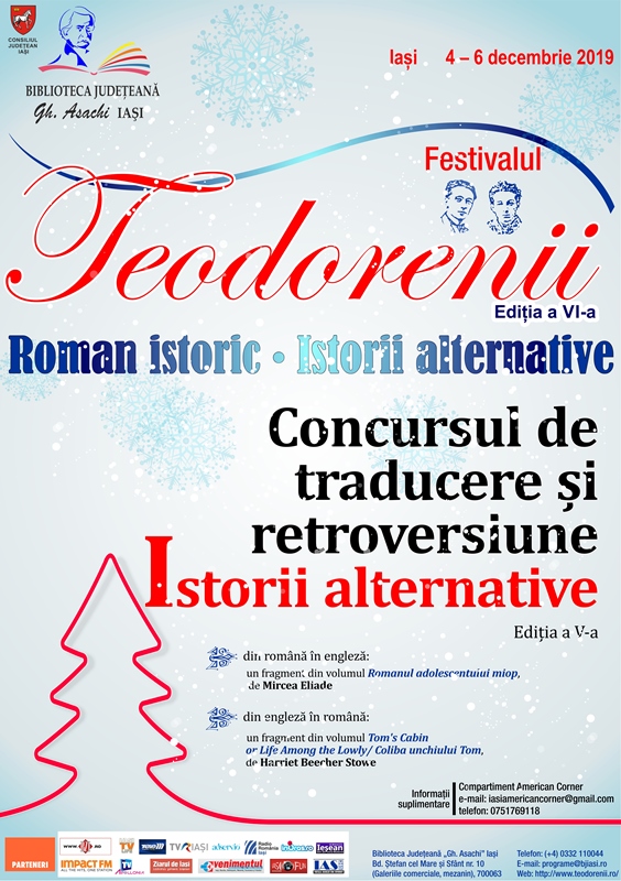Festivalul „Teodorenii” 2019: Concursul de traducere și retroversiune „Istorii alternative”